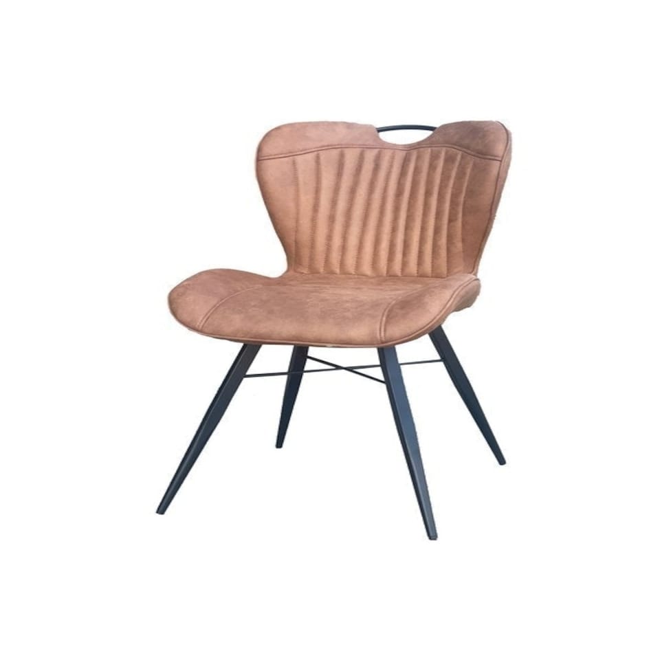 image 1 of Dining Fabric Chair with Metal Legs (Set of 2) - Tan/Black - Assembly Required Brown