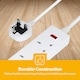 image 8 of GEEPAS 6 Gang Extension Lead, 2M Cable, Pack of 4