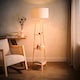 image 3 of ValueLights Hiru Wooden 3 Tier Shelf Floor Lamp Cream Shade | Cream