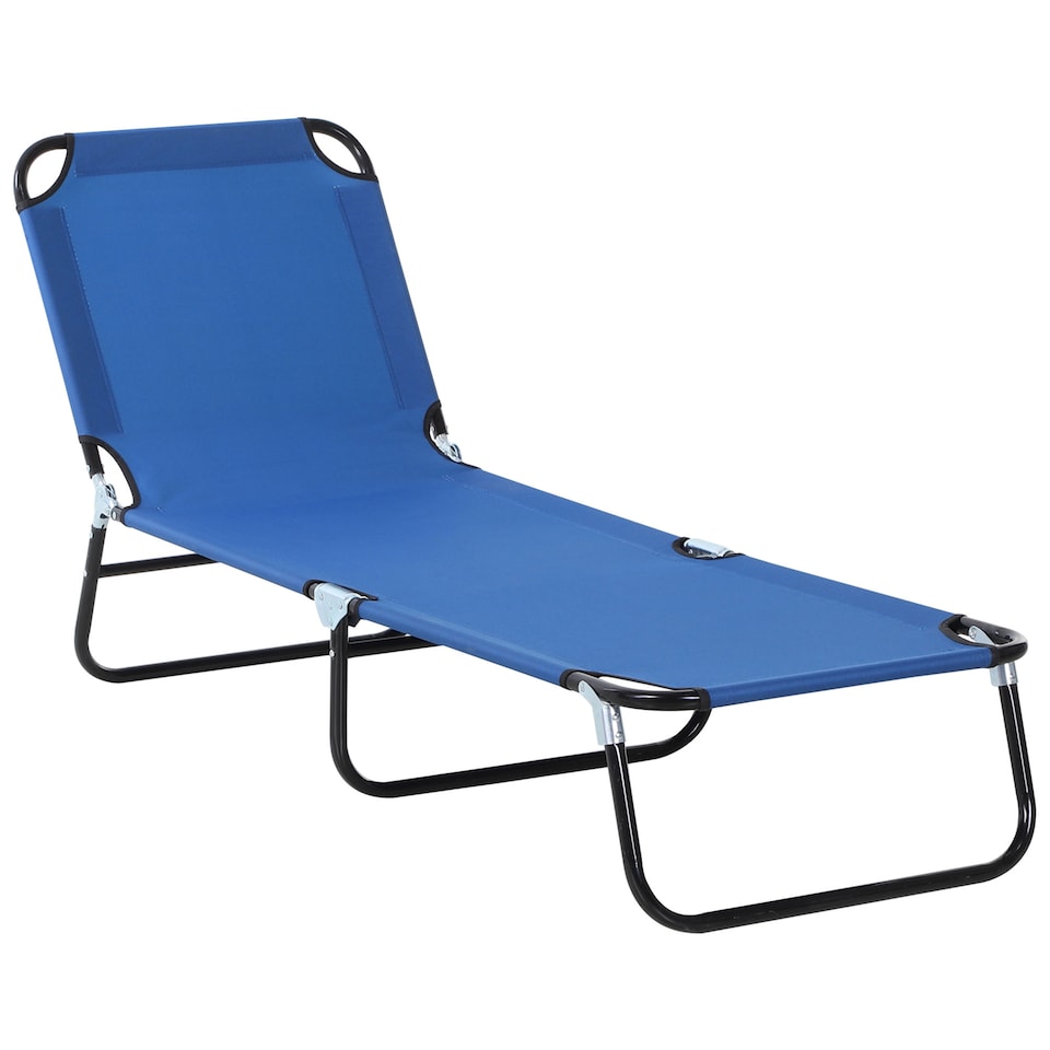 image 1 of Outsunny Folding Lounge Chair Outdoor Chaise Lounge for Bench Patio