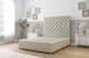 image 1 of Sloomy Mayfair Cream Plush Divan Bed Base 2 Drawers Same Side With 54 Inch Floor Standing Headboard | Cream | Cream | Super King | 1