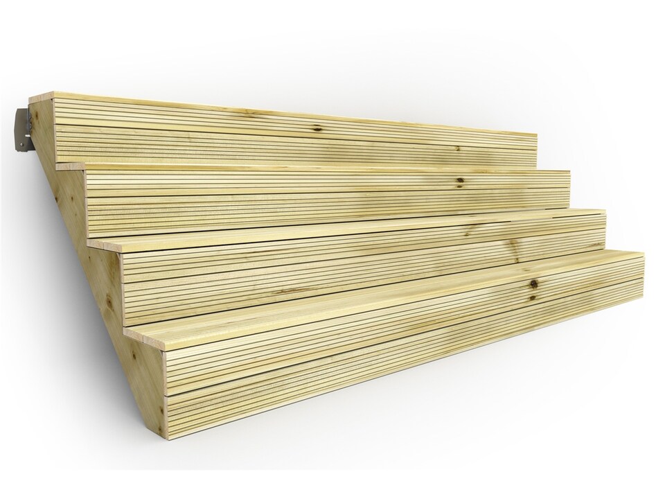 image 1 of eDecks 4-Step Decking Stairs Kit, Pressure Treated Timber - 1790mm Span