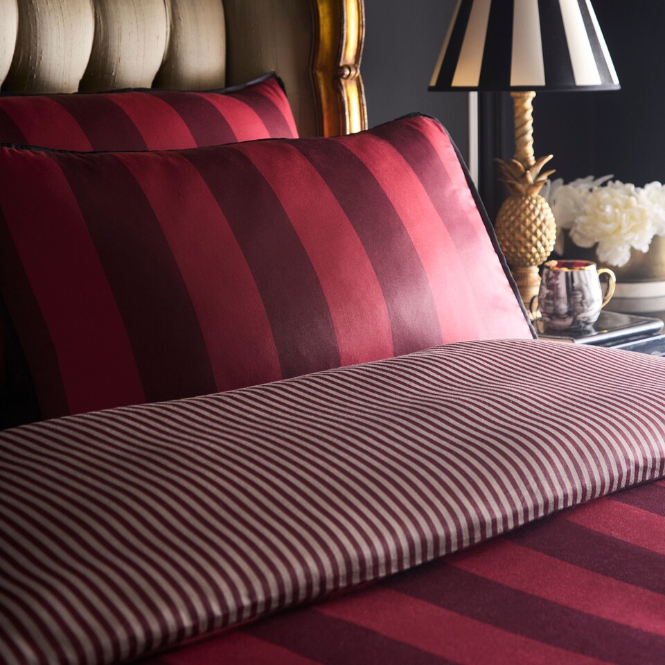 image 1 of Laurence Llewelyn-Bowen Festivo Circus Stripe Duvet Cover Set Red