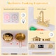 image 6 of COSTWAY Kids Wooden Kitchen 2-Piece Modular Pretend Play Kitchen w/Light-White