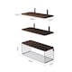 image 5 of Living and Home 3Pcs Wooden Wall Floating Shelves with Basket