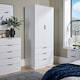 image 1 of Phoenix Wardrobe 2 Door 3 Drawers Bedroom Home Furniture Clothing Storage Shelf | White