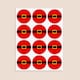 image 3 of Christmas Santa Belt Round Stickers 60mm - Sheet of 12