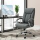 image 2 of Vinsetto High Back Home Office Chair Swivel Linen Fabric Desk Armchair, Grey