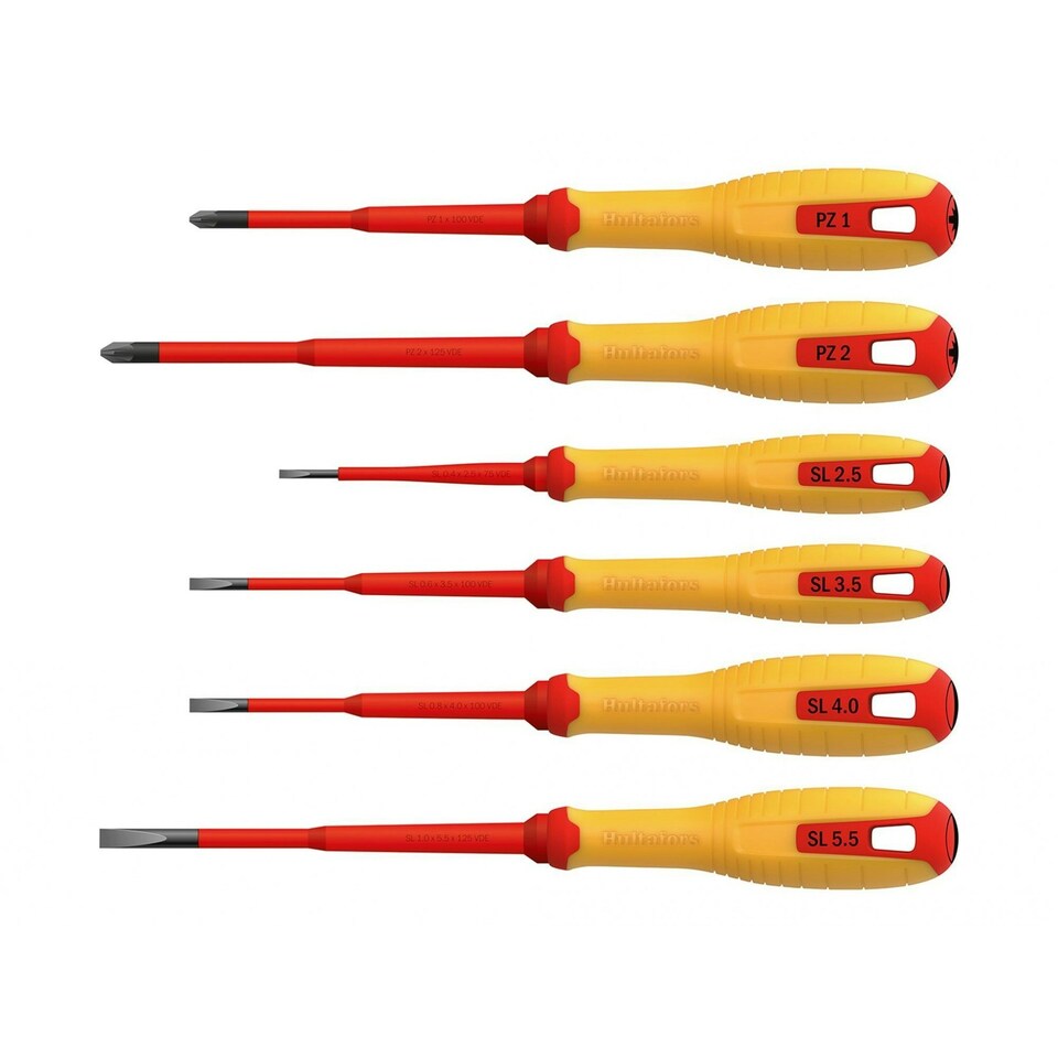 Hultafors Vde Pozidriv & Slotted Screwdriver Set, 6 Piece - Multi Colour - One Size