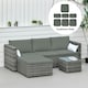 image 7 of Outsunny Cushion Cover Replacement Garden Rattan Patio Furniture Seat Cover Grey | Deep Grey