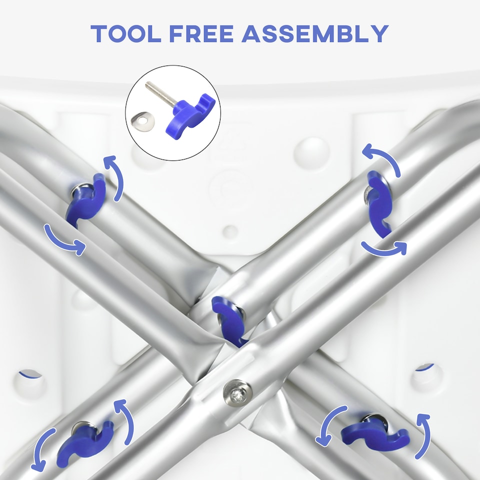 image 1 of HOMCOM Adjustable Shower Stool with Foot Pads for Elderly Disabled Purple