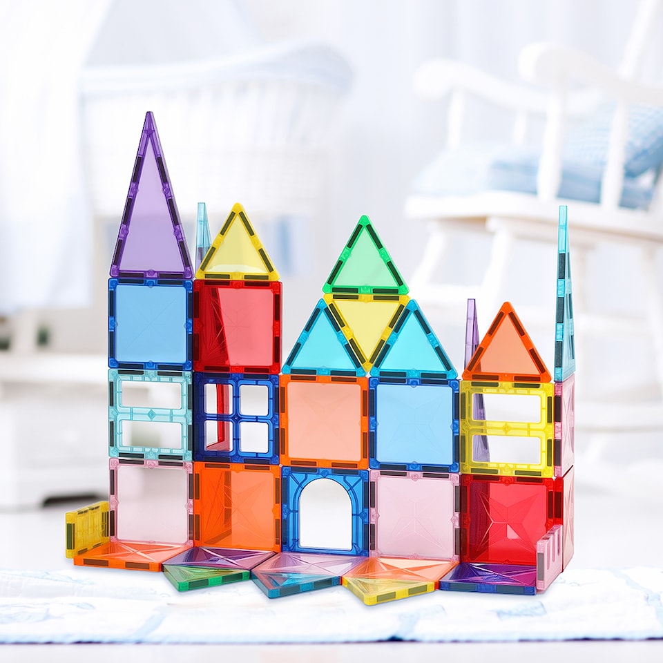 image 1 of Dekko 40 pcMagnetic Tiles Building Blocks Educational Toy for Kids | Multi | Diamond