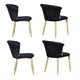 image 1 of Set of 4 Elsa Velvet Dining Chairs with Wooden Legs, Curved Back & Comfortable Seating Black