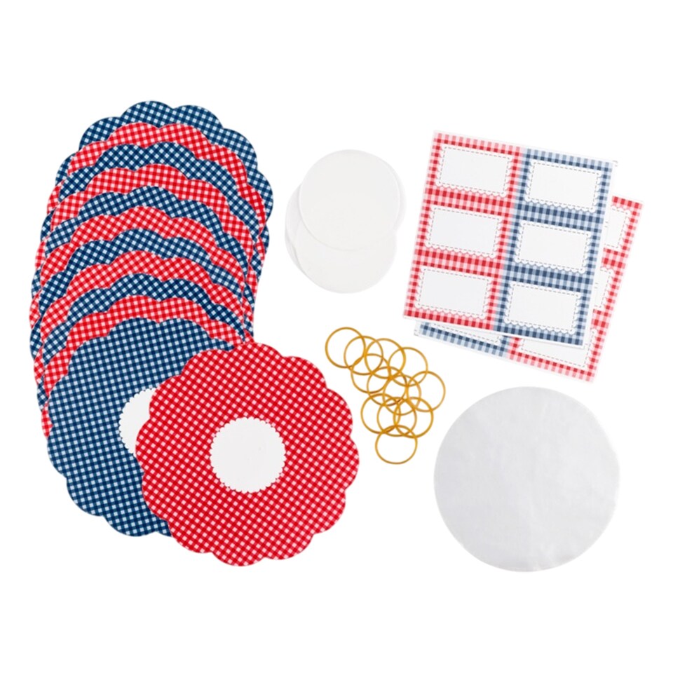 image 1 of Tala Gingham Everyday Jam Pot Cover Set | Multi | Multicoloured | One Size | 1