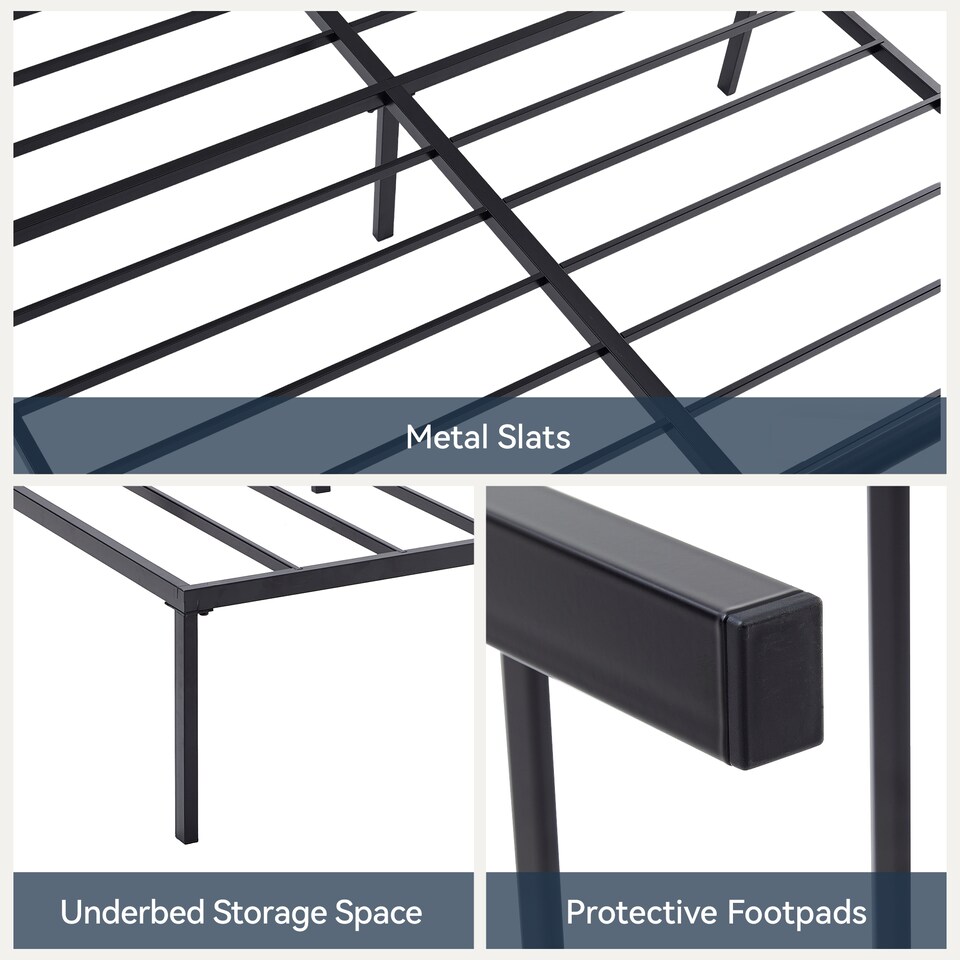 image 1 of MCC Direct Metal Bed frame King Size 5ft Black Metal Mattress base Florence