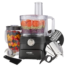 Cooks Professional Food Processor 1000W with 7 Blades - Kitchen Chopper & Blender Machine | Black | Black