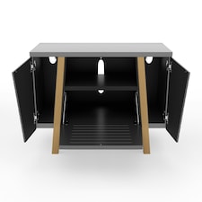 Florence TV-Stand with 2 Doors & 1 Flap Grey/Oak Grey | Grey and Oak