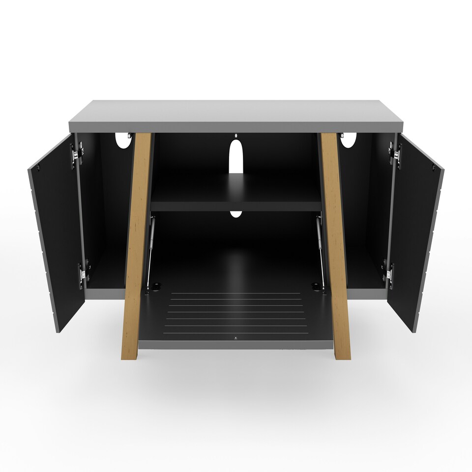 image 1 of Florence TV-Stand with 2 Doors & 1 Flap Grey/Oak Grey | Grey and Oak