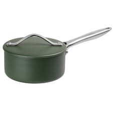 Prochef 16cm Green Ceramic-Coated Aluminium Saucepan | Green | Olive Green
