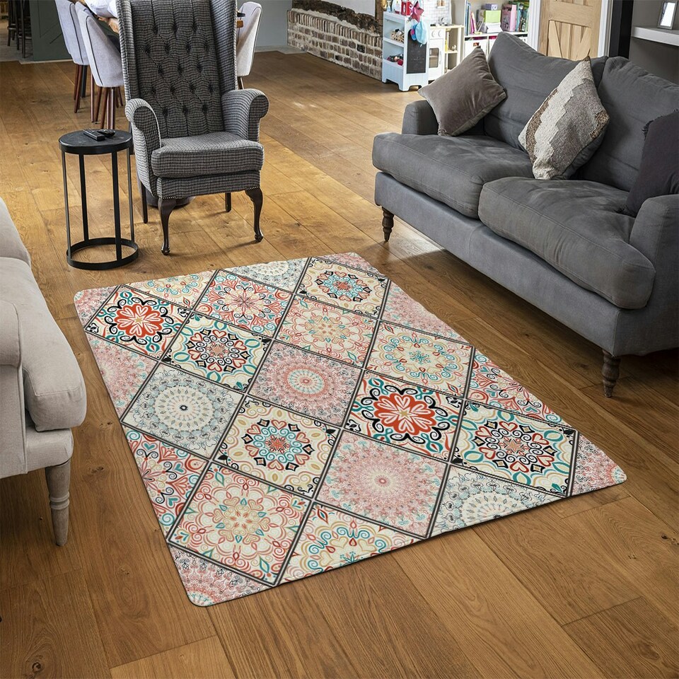 image 1 of Luxury oriental tile (Rug) Multi | Small: 60x110cm