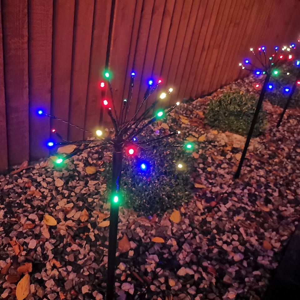 image 1 of 5pcs 63cm 120 LED Battery Operated Sparkler Path Lights with Timer in Multicoloured
