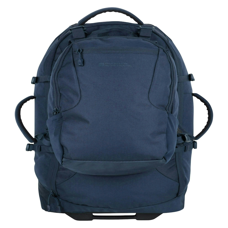 image 1 of Mountain Warehouse Wheelie 50L + 20L Rucksack Backpack Detachable Daypack Wheels Blue | Navy