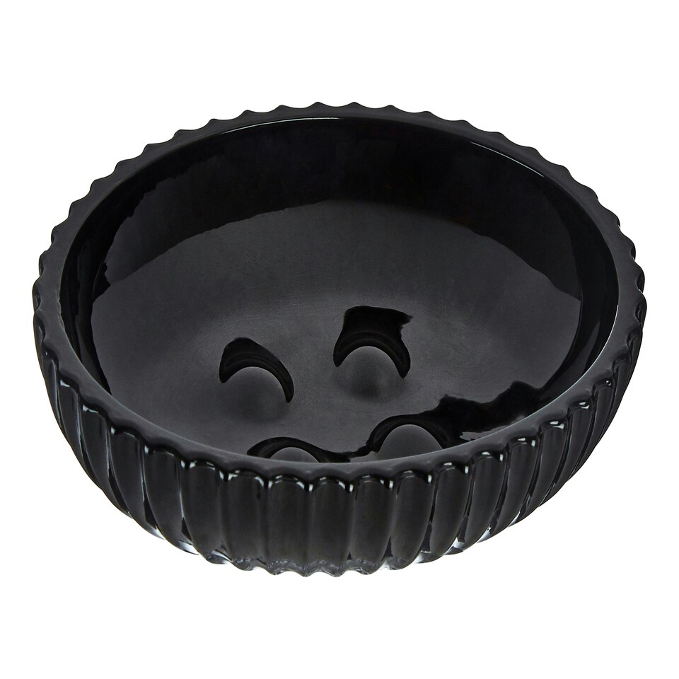 image 1 of Ticino Brittany Black Glass Soap Dish