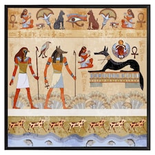Egyptian mythelogical drawings (Picutre Frame) Black | S
