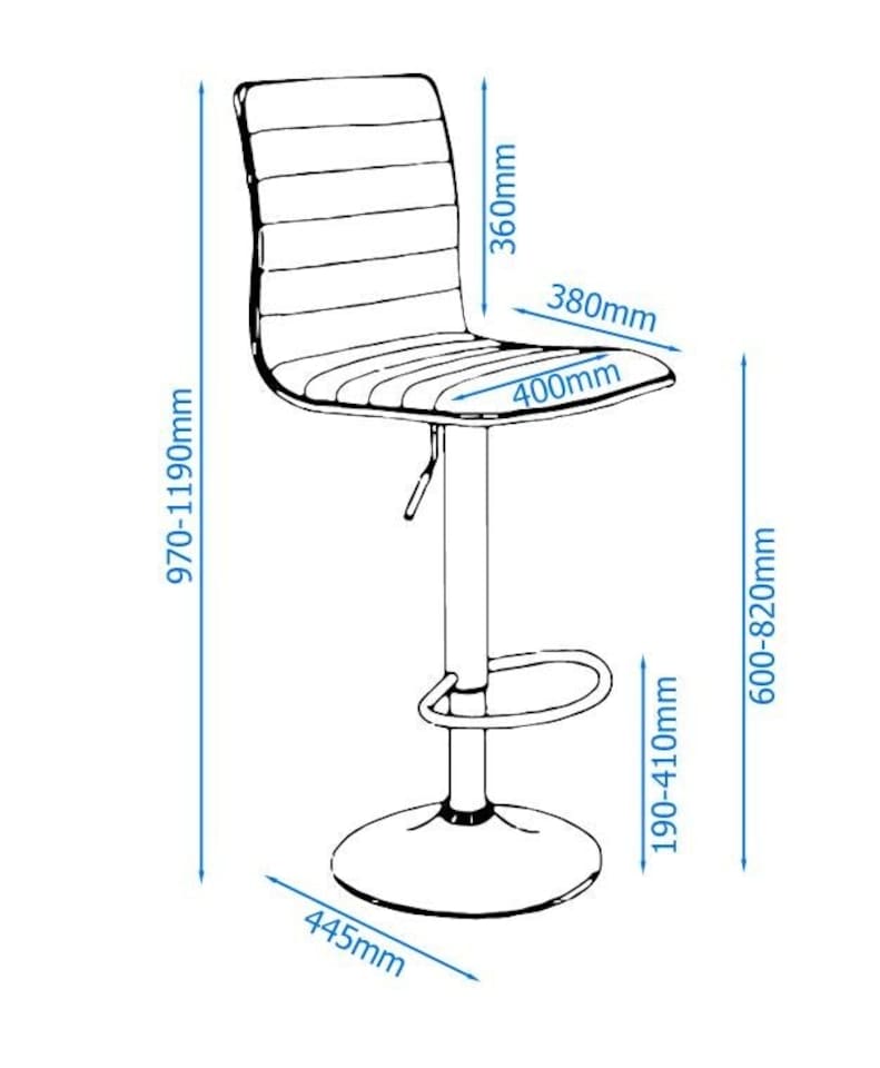 image 1 of Ohio Barstool with Adjustable Height in Black | Black | Black