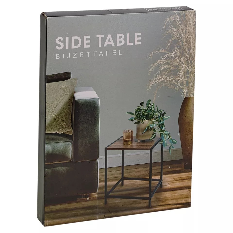 image 1 of Large Wood & Metal Side Table - 49.5 x 49.5 x 49 cm N/A | 0