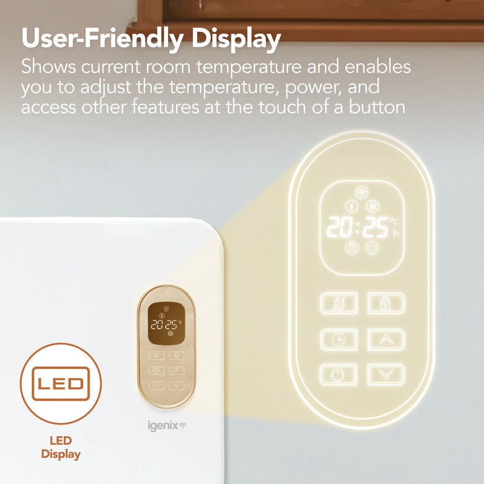 image 1 of Igenix IG9520WIFI Smart Electric Panel Heater, White