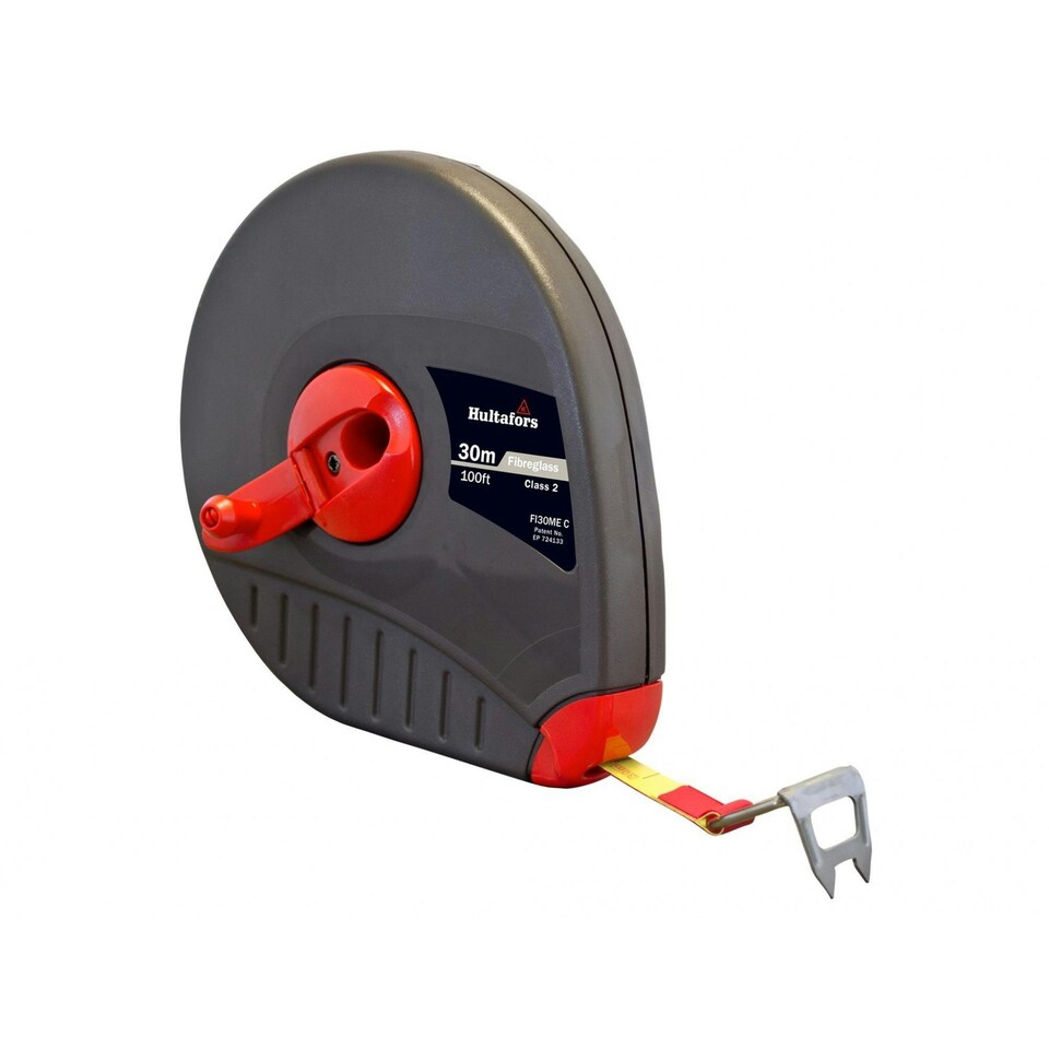 Hultafors Futura Fibreglass Long Tape - Multi Colour - 30m/100ft (Width 13mm)