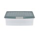 image 4 of Wham Clip 5x 13.2L Square Plastic Storage Boxes with Clip Lock Lids. Ideal for Home, Office, Toys & More - Clear/Green Milieu | Green | Green Milleu | 5