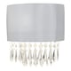image 2 of First Choice Lighting Jewelled Ivory Fabric Wall Light With Clear Beaded Crystal Style Strings White | Clear