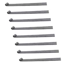Trailer Tailgate Strap Hinge Self Colour 12.5mm Pin Weld On 460mm Long 8pc Grey