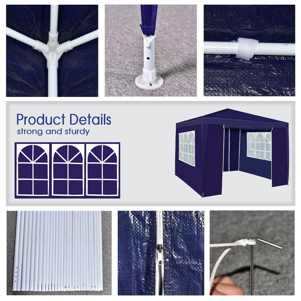 image 1 of MCC Direct 3x3 Event Gazebo Outdoor Marquee Garden Party Tent with Sides
