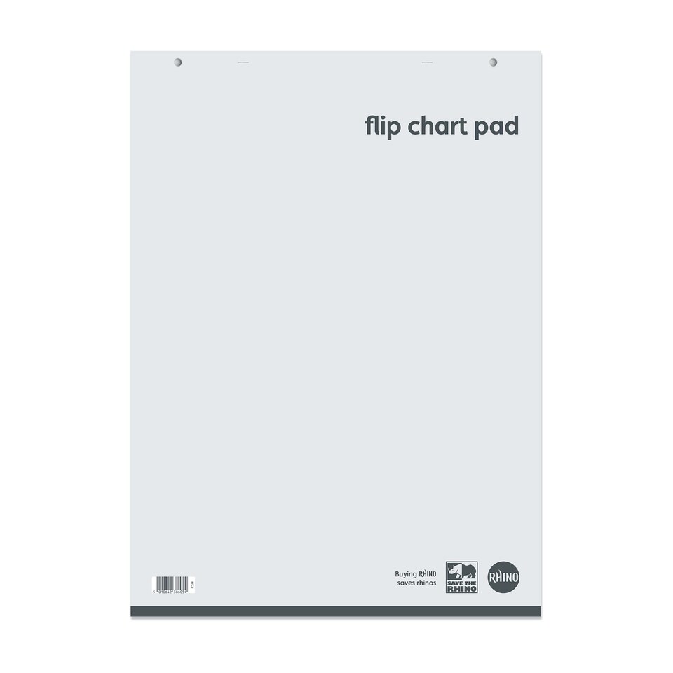 image 1 of Rhino A1 Flip Chart Paper Pad Plain Unruled Grey 60 Page 1 Pack