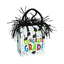 Unique Party Congratulations Graduation Balloon Weight - White/Black - One Size