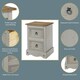 image 2 of Corona Premium 2 Drawer Petite Bedside Cabinet - Shaker-Style Nightstand with Dovetail Drawers | Grey | Grey Wax | One Size | 1