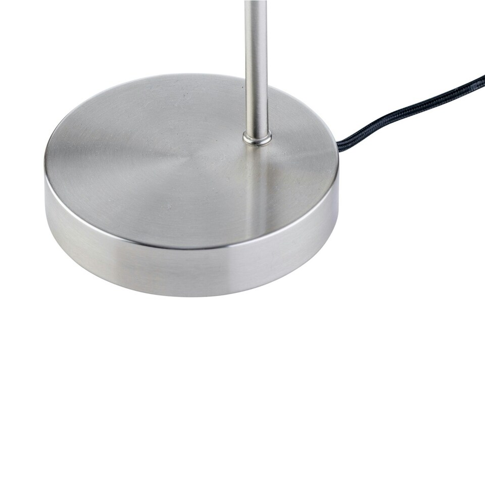 image 1 of Victoria - Satin Nickel Touch Lamp with Smoke Glass Shade Silver | Grey