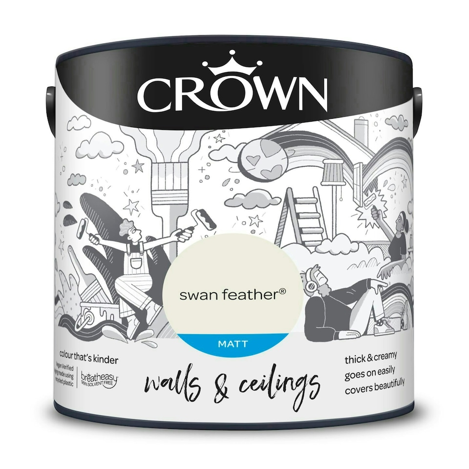 image 1 of Crown Matt Emulsion Swan Feather 2.5L