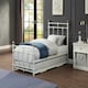 image 2 of Bayford Traditional Single White Metal Bed Frame with Guest Trundle Bed | White | White | Single