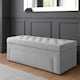 image 1 of 180cm Duke Ottoman Storage Box -Upholstered Blanket Box - Silver Plush Velvet Multifunctional Storage Box