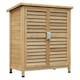 image 1 of Outsunny Garden Shed Wooden Garden Storage Shed 2 Door Unit Solid Fir Wood Garage Tool Organisation Cabinet, 87L x 46.5W x 96.5Hcm, Natural