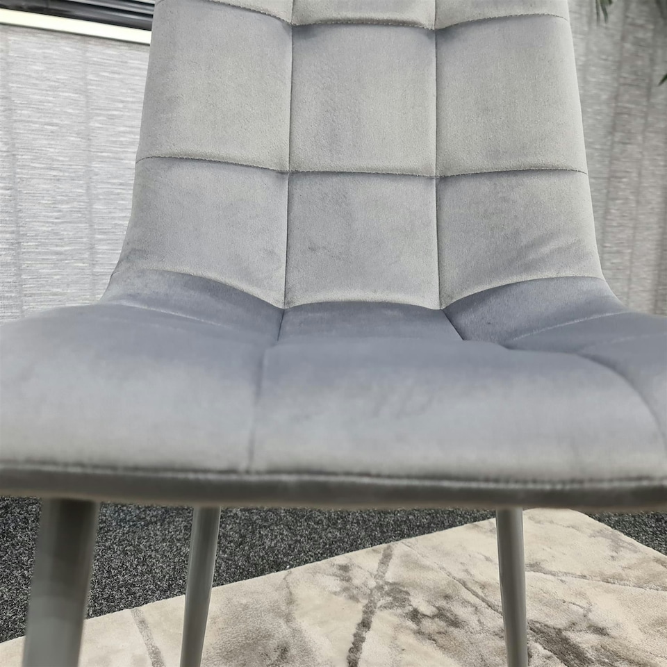 image 1 of Dining Chairs Set of 6 Grey Velvet Kitchen Chairs Grey