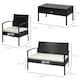image 5 of Outsunny 4 Pieces Rattan Garden Furniture Set, 4 Seater Garden Sofa Set with Loveseat, Armchairs and Glass Top Table, Wicker Conservatory Furniture with Cushions for Patio, Balcony, Black