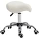 image 1 of HOMCOM Cosmetic Stool 360 Rotate Height Adjustable Salon Massage Spa Chair Hydraulic Rolling Faux Leather Saddle Stool Mobility, Cream
