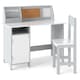 image 10 of COSTWAY Kids Table and Chair Set Children Study Table With  Hutch-Grey