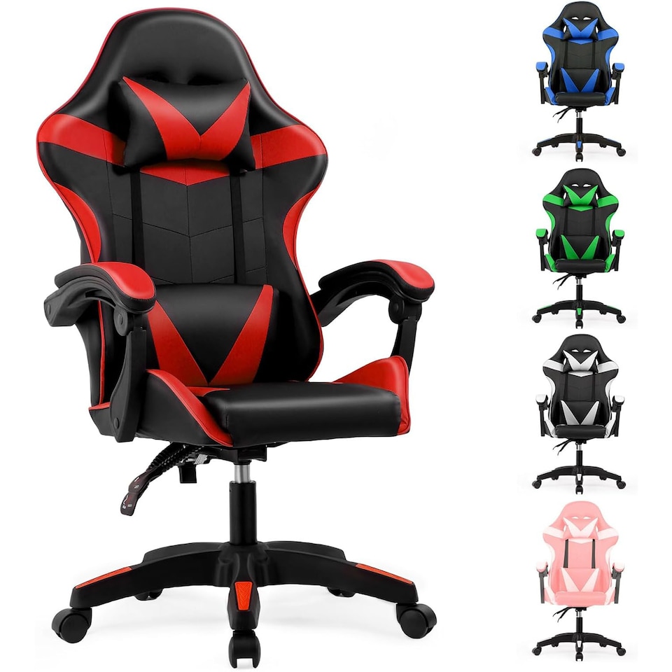 image 1 of Ergonomic Gaming Chair | Red | Red