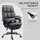 image 5 of HOMCOM Executive Office Chair with Footrest, PU Leather High Back Desk Chair with Lumbar Support, Swivel Computer Chair with Adjustable Height and Padding Armrests, Black